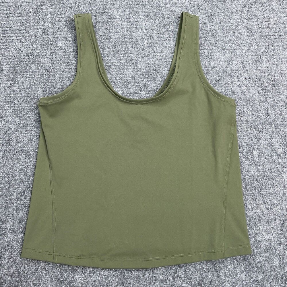Spanx Get Moving Fitted Crop Top Womens Medium Green Activewear Scoop Neck